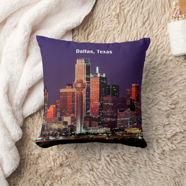 Dallas, Texas Skyline Throw Pillow (Blanket)
