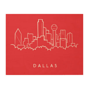 Dallas Texas Skyline Wood Wall Art