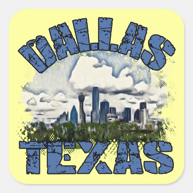 Dallas, Texas Square Sticker (Front)