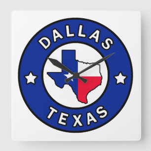 Dallas Texas Square Wall Clock
