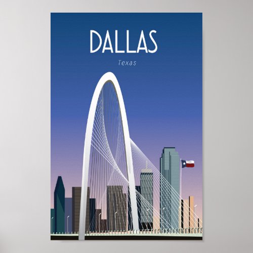 Dallas Texas travel poster city