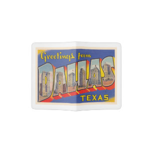 Dallas Texas TX Vintage Large Letter Postcard Passport Holder