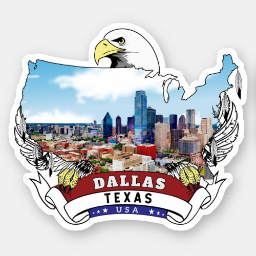 Dallas Texas USA Bald Eagle Sticker
