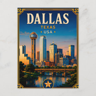 ⭐ Dallas Texas Vacation Memory From Skyline Visit Postcard