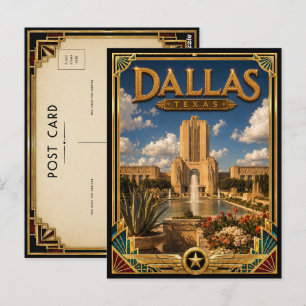 Dallas Texas Vintage Art Deco Golden Age Postcard