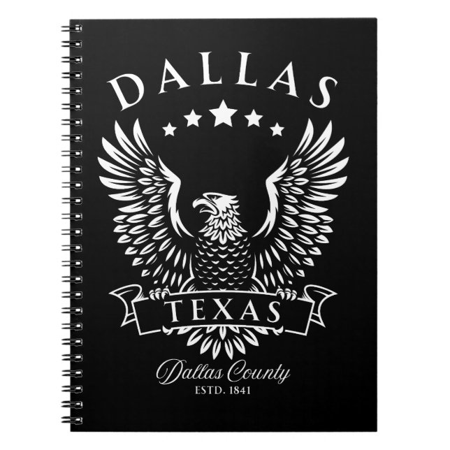 Dallas Texas Vintage Eagle Notebook (Front)