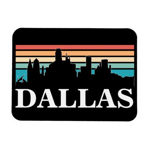 Dallas Texas Vintage Sunset Cityscape Magnet