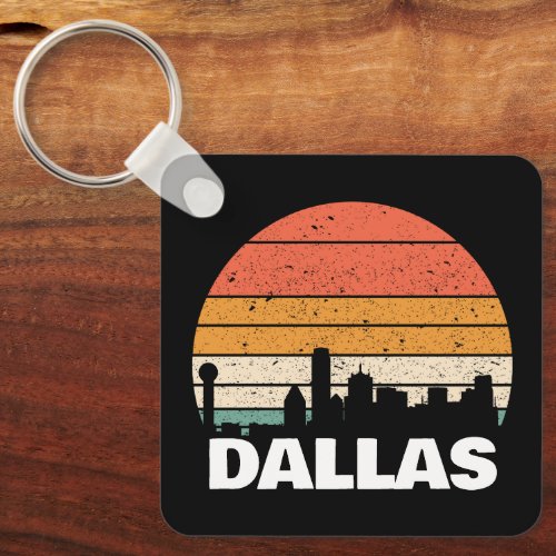 DALLAS TEXAS VINTAGE SUNSET KEYCHAIN