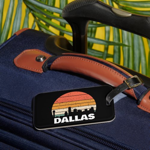 DALLAS TEXAS VINTAGE SUNSET KEYCHAIN LUGGAGE TAG