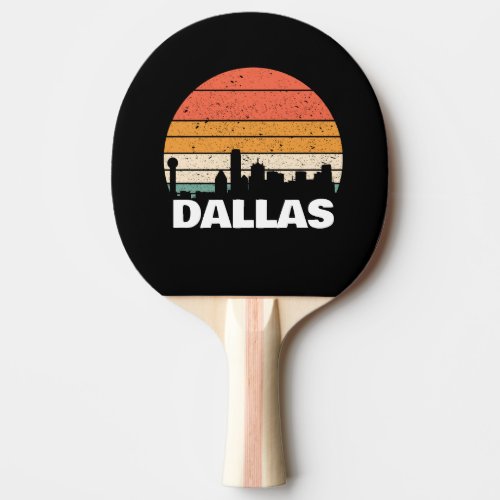 DALLAS TEXAS VINTAGE SUNSET KEYCHAIN PING PONG PADDLE