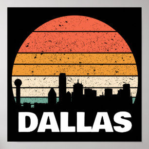 DALLAS TEXAS VINTAGE SUNSET POSTER