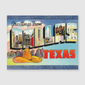 Dallas Texas Vintage Travel Magnetic Card (Front)
