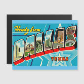 Dallas, Texas Vintage Travel Magnetic Card (Front/Back)