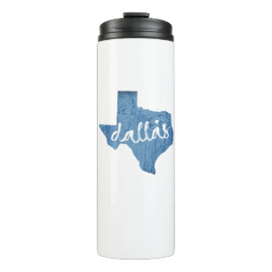 Dallas, Texas Wood Grain Thermal Tumbler