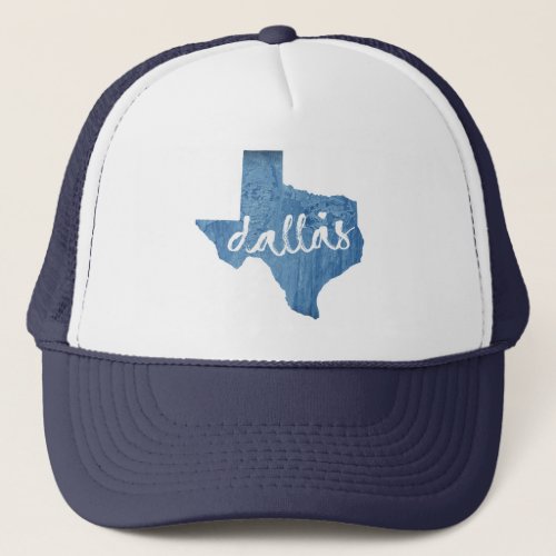 Dallas Texas Wood Grain Trucker Hat