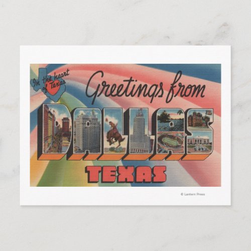 Dallas TexasLarge Letter ScenesDallas TX Postcard