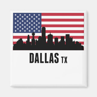 Dallas TX American Flag Magnet