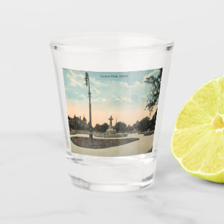 Dallas TX, Central Park, 1910s Vintage Inspired Shot Glass