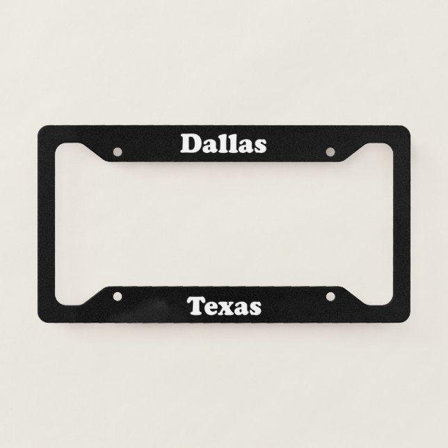 Dallas TX License Plate Frame (Front)