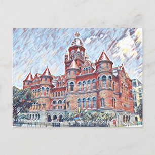 Dallas, TX Old Red Courthouse Painting Postcard