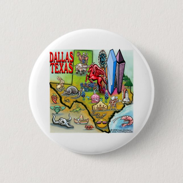 Dallas TX Pinback Button (Front)