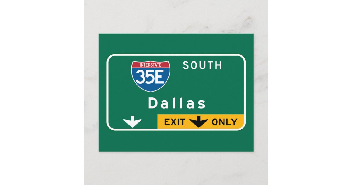 Dallas, TX Road Sign Postcard | Zazzle