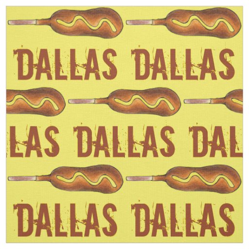 Dallas TX Texas Corndog Corn Dog Mustard Foodie Fabric