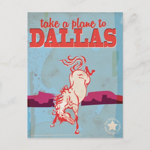 Dallas Vintage Travel Poster Postcard