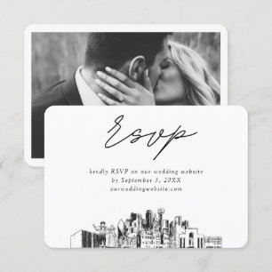 Dallas Wedding Minimalist Sketch RSVP Enclosure Card