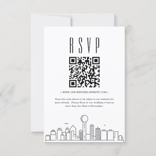Dallas Wedding QR code RSVP Invitation