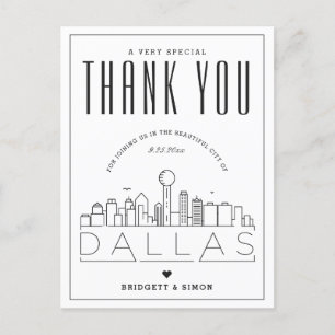 Dallas Wedding Thanks for Coming! Postcard