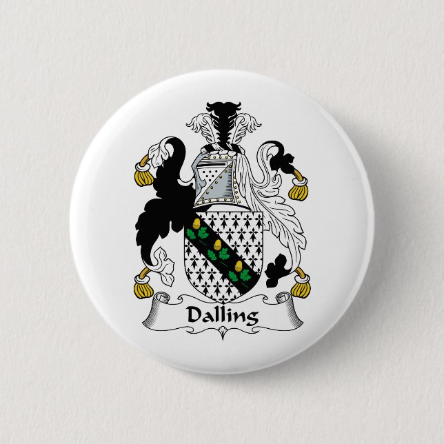Dalling Family Crest Pinback Button (Front)
