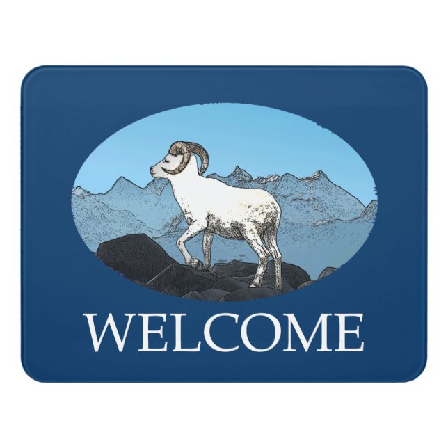 Dall's Sheep - Welcome Door Sign (Contemporary Front)