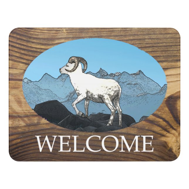 Dall's Sheep - Welcome Door Sign (Contemporary Front)