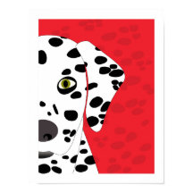 Dalmatian | Abstract Dog Art | Red, Black & White