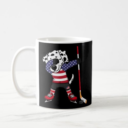 Dalmatian America Ice Hockey Fans Jersey Usa Flag  Coffee Mug