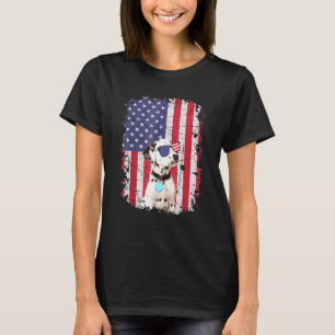 Dalmatian American Flag Dog Dad Dog Mom T-Shirt