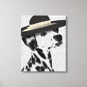 Dalmatian and Brimmed Black Hat Canvas Print