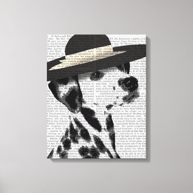 Dalmatian and Brimmed Black Hat Canvas Print (Front)
