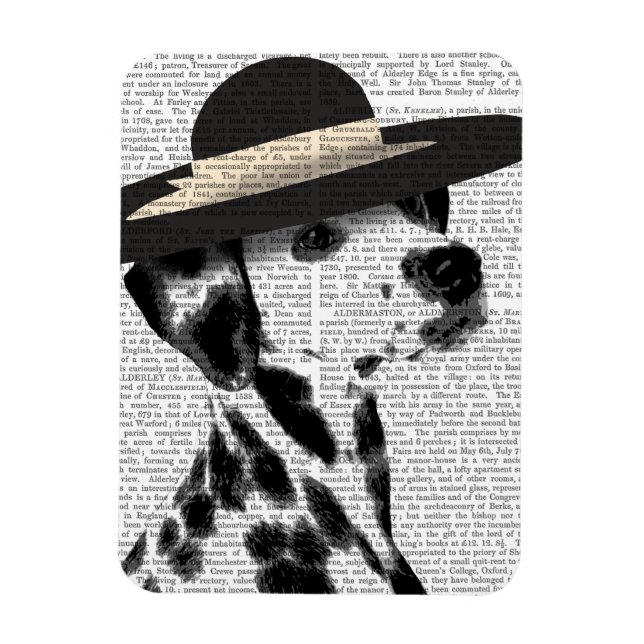 Dalmatian and Brimmed Black Hat Magnet (Vertical)