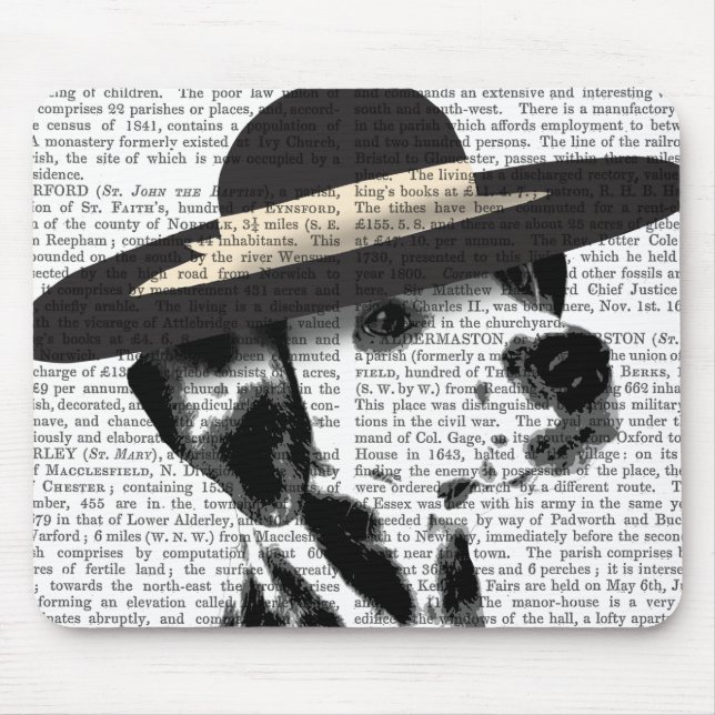 Dalmatian and Brimmed Black Hat Mouse Pad (Front)