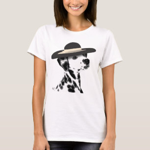 Dalmatian and Brimmed Black Hat T-Shirt
