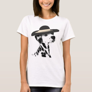 Dalmatian and Brimmed Black Hat T-Shirt