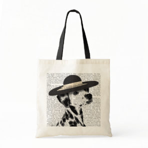 Dalmatian and Brimmed Black Hat Tote Bag