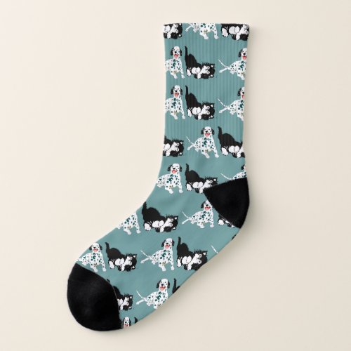 Dalmatian And Kitty Socks