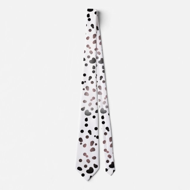 Dalmatian Animal Print Cruella Deville Neck Tie (Front)