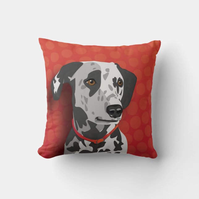 Dalmatian "Augie" Throw Pillow (Front)
