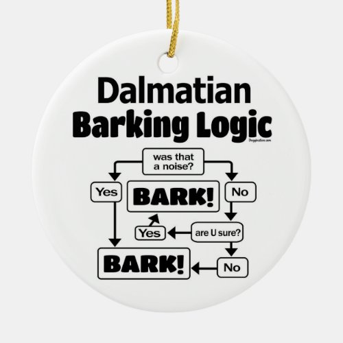 Dalmatian Barking Logic Ceramic Ornament