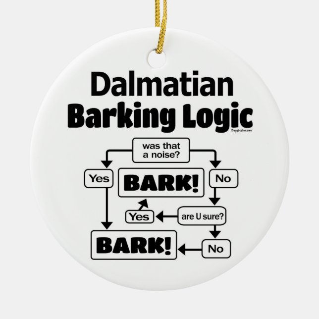 Dalmatian Barking Logic Ceramic Ornament (Front)