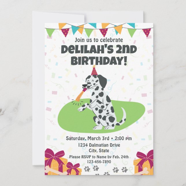 Dalmatian Birthday Invitation (Front)